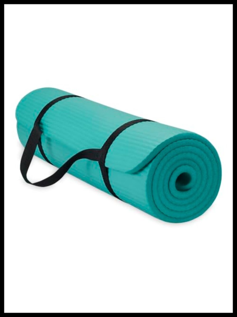 Gaiam Thick Yoga Mat 10mm NBR Foam Exercise Fitness Mat with Carrying Strap